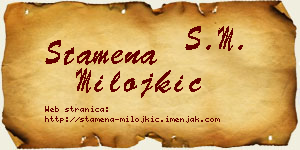 Stamena Milojkić vizit kartica